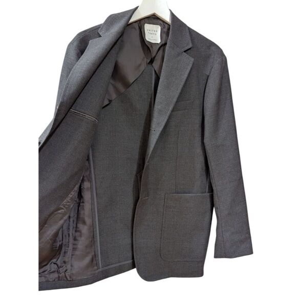 United Tokyo Men's Size 2 Slim Fit Wool Blend Three Button Blazer Charcoal Grey - Picture 3 of 8